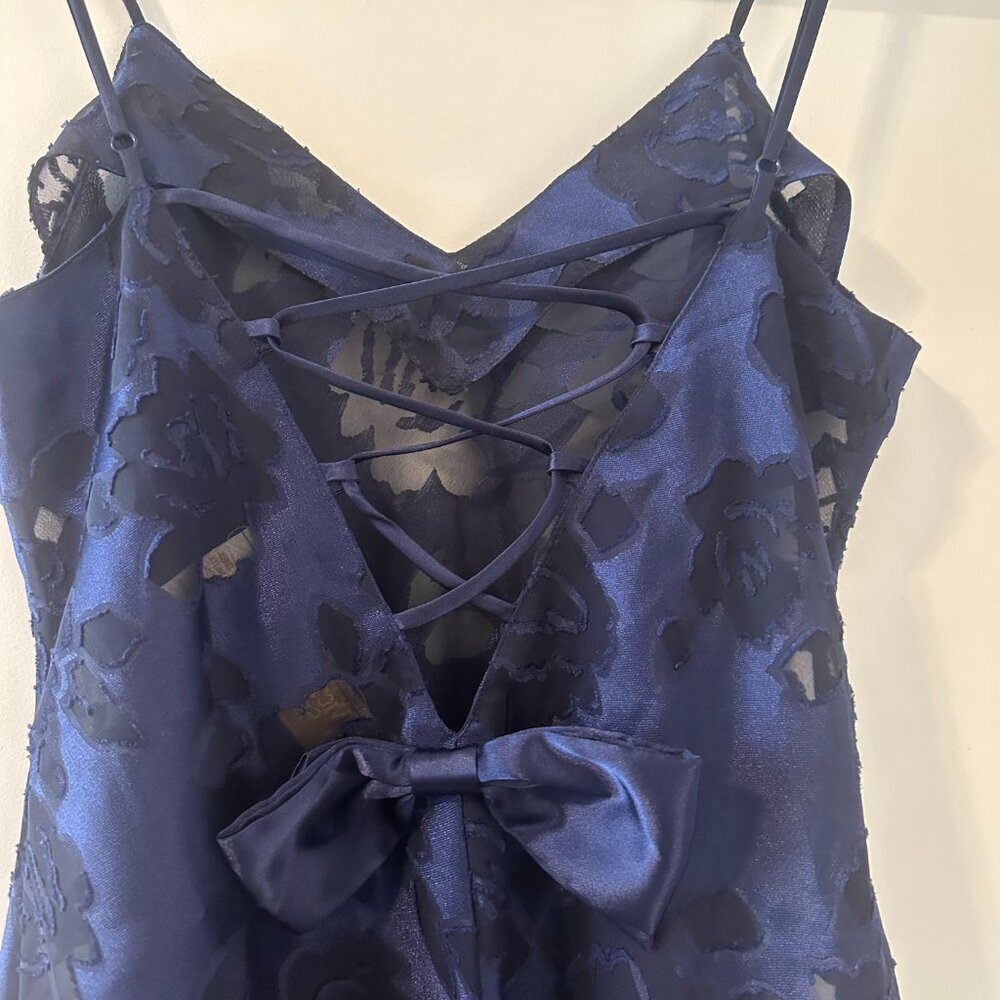 Vintage 90s Victoria's Secret Gold Label Blue Floral Slip Dress Women's Sz Small - Picture 10 of 16